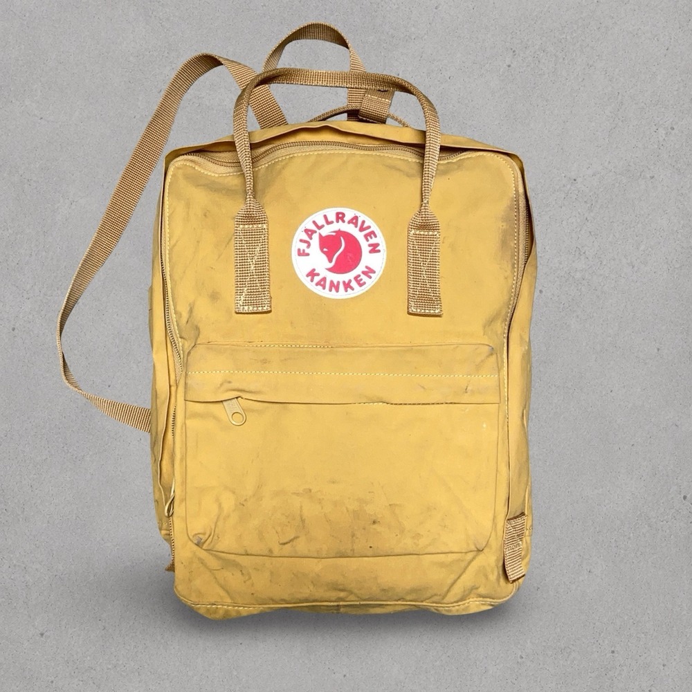 Fjallraven Kanken Classic Backpack Yellow School Travel Bag Sweden Used/Worn